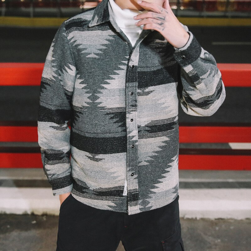 Dikke overhemden voor heren vintage wollen vrijetijdskleding casual overhemd heren plus size streetwear chemise homme flanel