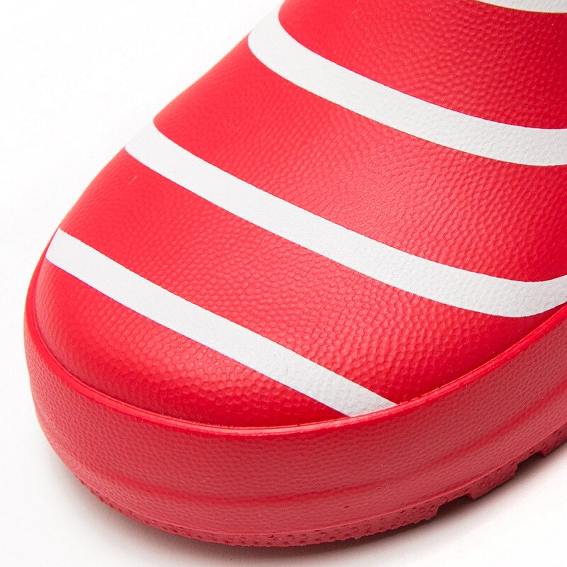 Kinderen jongens meisjes regenlaarzen zachte rubberen strepen waterdicht antislip halfhoge baby middenbuis laarzen