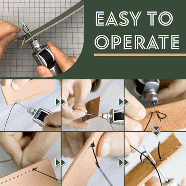 Leather Sewing Awl Kit Hand Stitcher Set Leather Hand Stitcher Thread Needles Kit For Fabric Craft Stitch Leather Fabric Leather