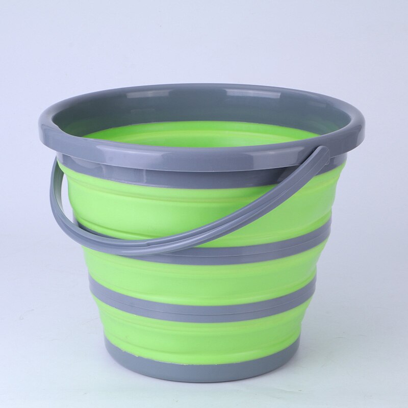 Silicone Folding Bucket for Fishing Collapsible Bucket Car Wash Outdoor Fishing Square Barrel Bathroom Kitchen Camp Bucket: Green