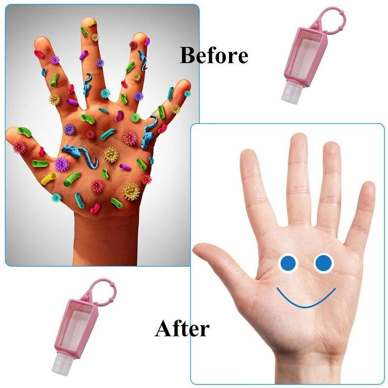 1/3/5 st mini sanitizer gel hållare flaska gel hänga väska hand sanitizer flaska resor påfyllningsbar flaska mini sanitizer gel hållare