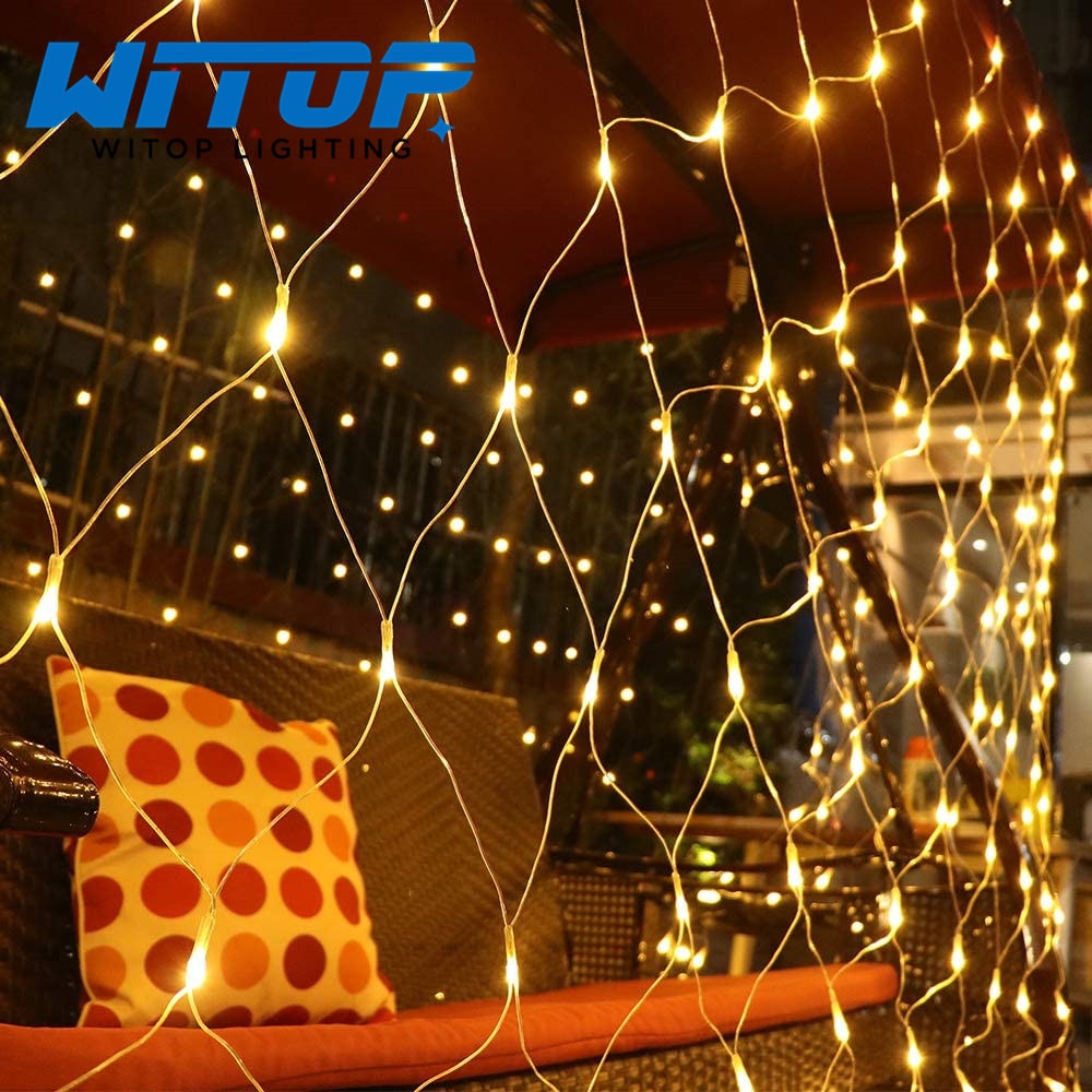 Net Lights LED 1.5X1.5M 3x2M Mesh Fairy String Light Garland Window Curtain Christmas Fairy Light Wedding Party Light