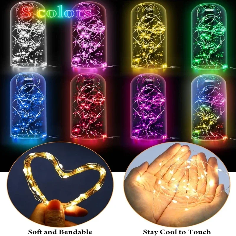 Koperdraad Led Lichtslingers Kerstverlichting Slinger Kerstboom Slaapkamer Decor Bruiloft Feest Diy Natal Navidad