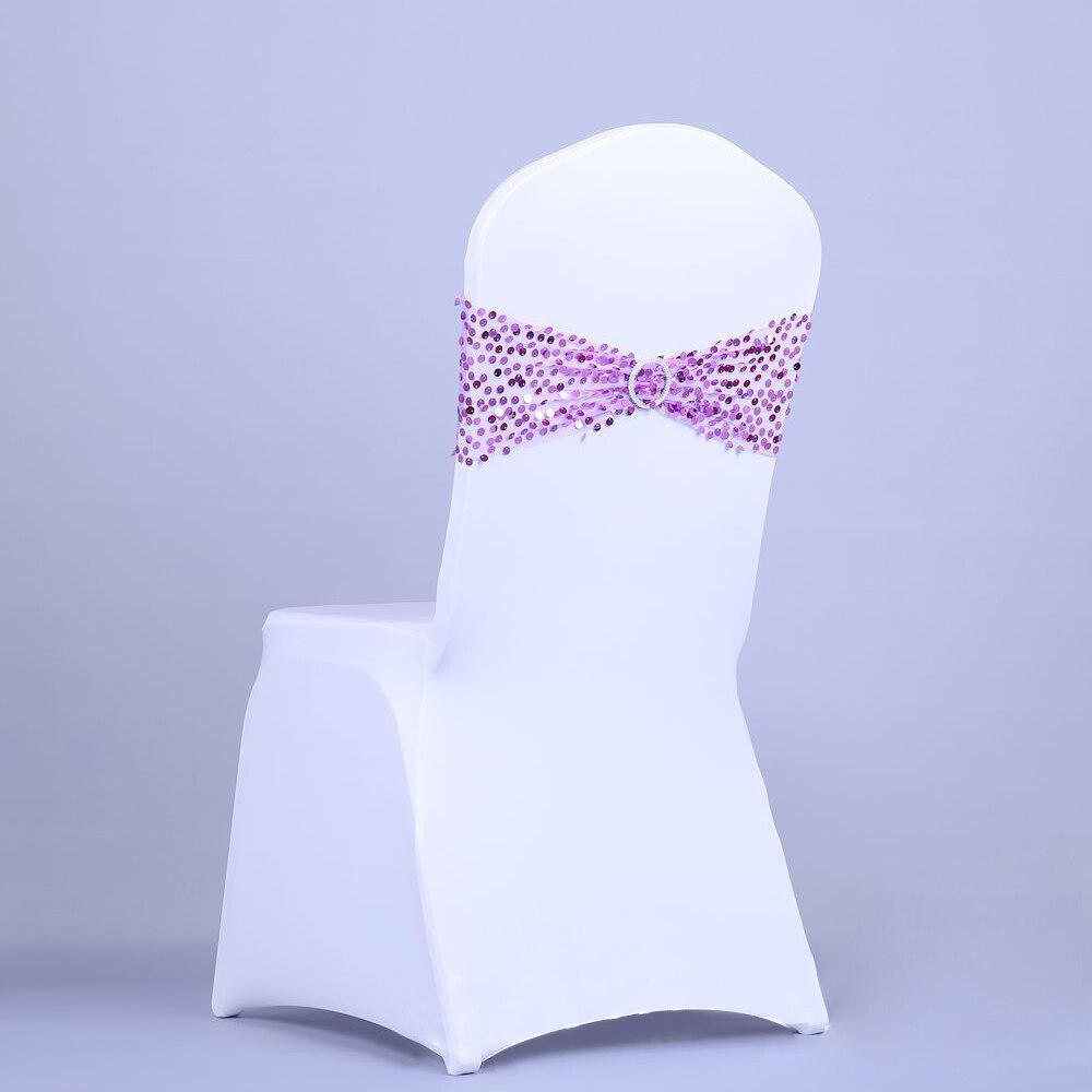 Guld stol sash pailletter begivenhed banket fest bryllup stole dekoration elastisk glitter stol sløjfer hotel forsyninger