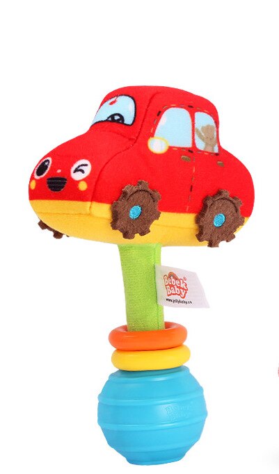 Sonajeros de dibujos animados para bebés, juguetes de tela para transportar bebés de 0 a 24 meses, calmante para dormir Musical, manivela de mano, juguetes para bebés: Car A