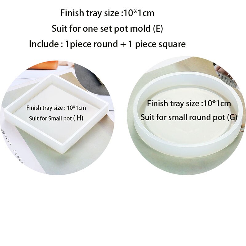 Concrete Molds Concrete Art Planter Pot Molds Silicone Flower Pot Molds Polygon Pot Molds: tray mold for E