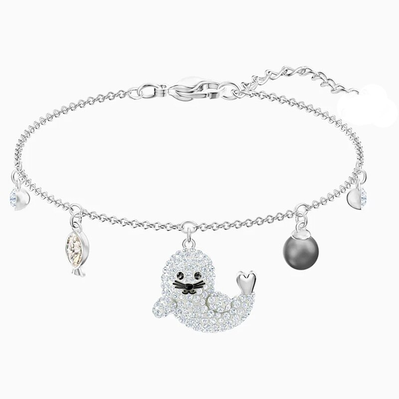 Swarovskis bracelet original1:1exquisite Animal Series Bracelet Crystal Little Seal Bracelet Girl Confession