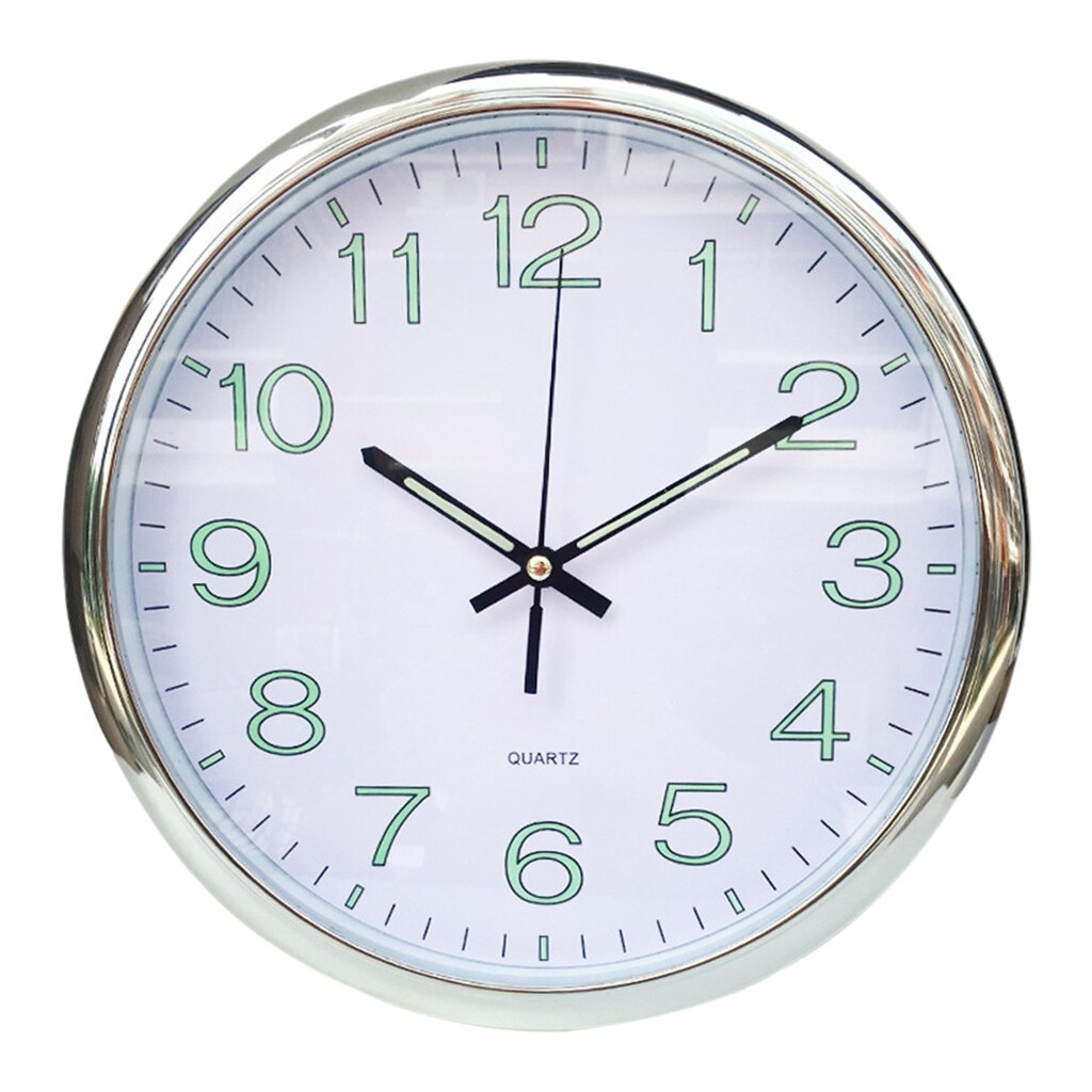 Modern Night Light Wall Clock, 12 Inch Quartz Clocks, Large Luminous Numbers and Hands, Battery Operated Decorative Wall Clock