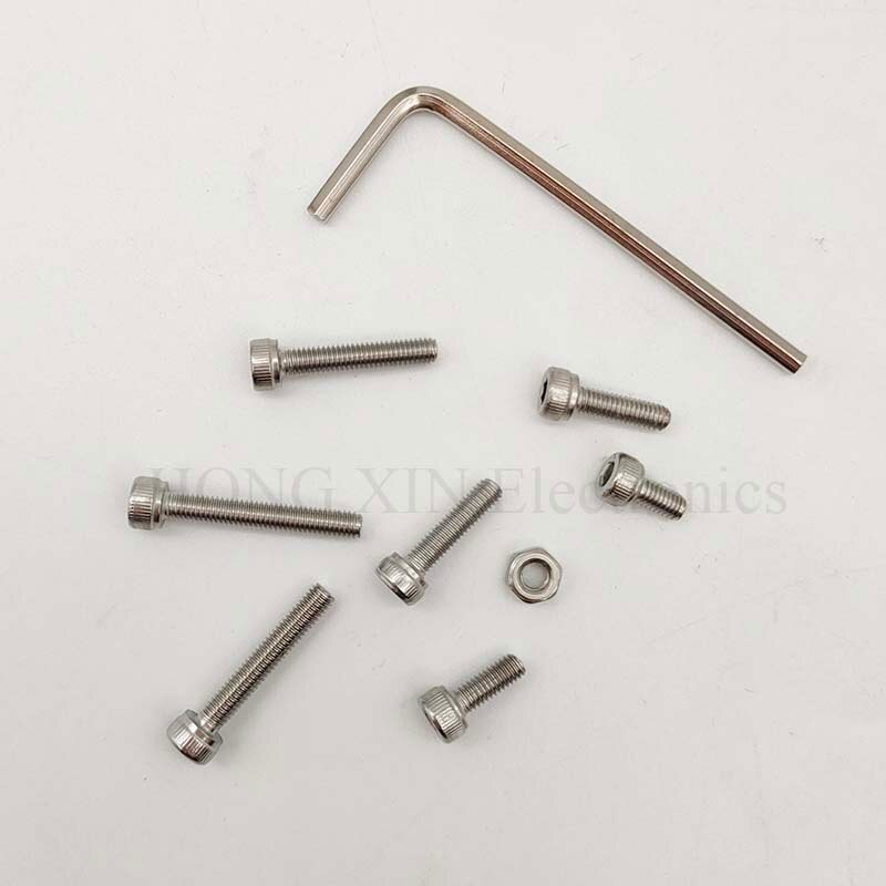 240 stk/set M3 Cap Hoofd Rvs Inbusschroeven Bolt met Hex Noten Assortiment Kit Fasteners met Plastic Doos schroef bolt