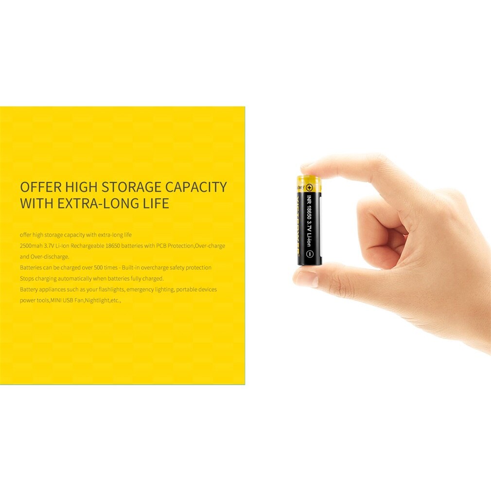 4 PCS High Capacity 3.7V 18650 2500/3500mah 20/10A Rechargeable Lithium-ion Battery for LED Flashlight Headlamps Search Lamp