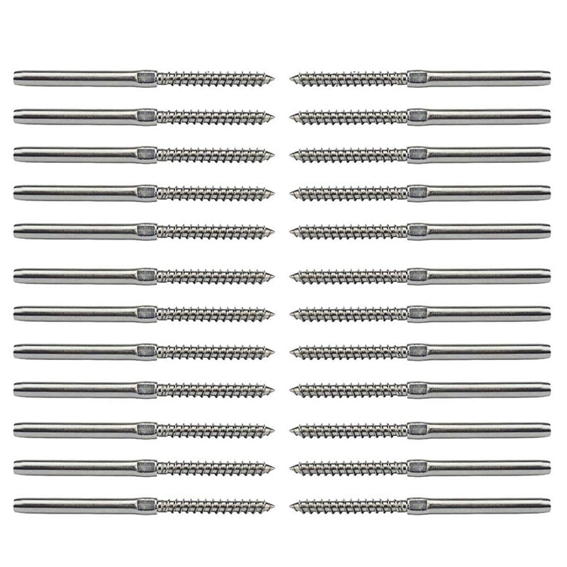Paquet de 12 tire-fond de filetage gauche/droite pour poteau en bois de 1/8 pouces Kit de rampe de câble escalier pont poteau bricolage balustre
