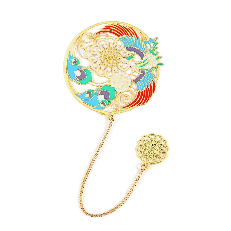 Baoxiang kwiat zakładka smok ryba feniks Luan kreskówka metalowa zakładka znak notatka uczeń podręczniki i artykuły papiernicze: A