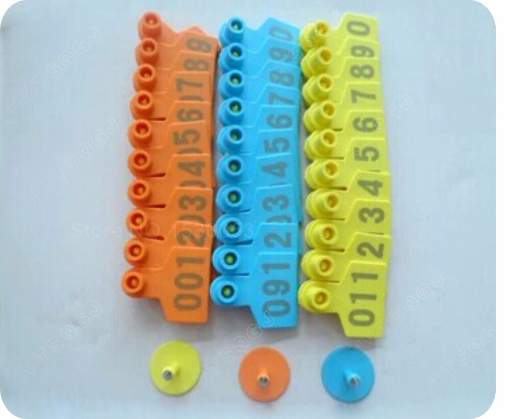 1 Juego de números 0-100 /101-200 / 201-300/ 301-400/ 401-500, etiqueta para oreja de animal