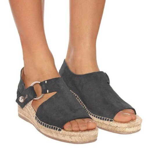 Kiler sko kvinder platform sandaler sommer højhælede ruskind espadrille sandaler chaussures femme sandaler sandalia feminina: Sort / 36