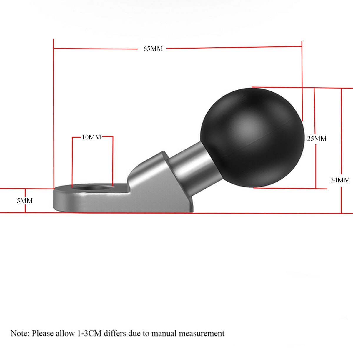 Rearview mirror mobile phone holder bracket Motorcycle Mirror Frame Base Mount with 9mm Hole and 1 Ball Head for B-272U