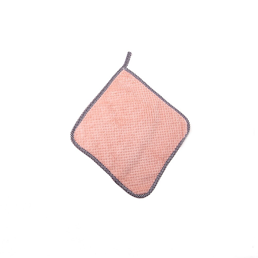 1/3/5PCS Dishcloths Water Absorbable Rag Glass Kitchen Microfiber Coral Fleece Cleaning Cloth Wipes: Watermelon powder / 3pcs