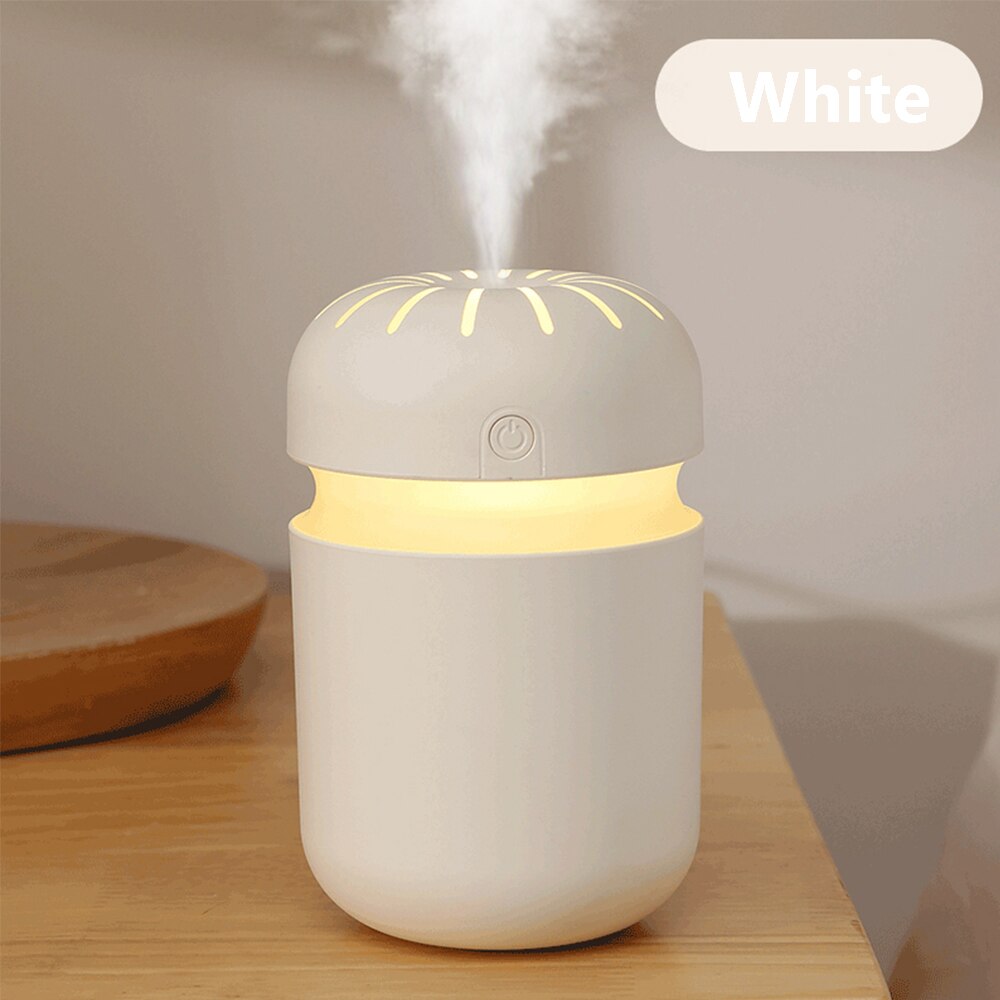 Usb Mini Auto Aromatherapie Verstuiver Led Draagbare Ultrasone Essentiële Aroma Olie Diffuser Luchtbevochtiger Hydraterende Spuiten Kantoor: USB White