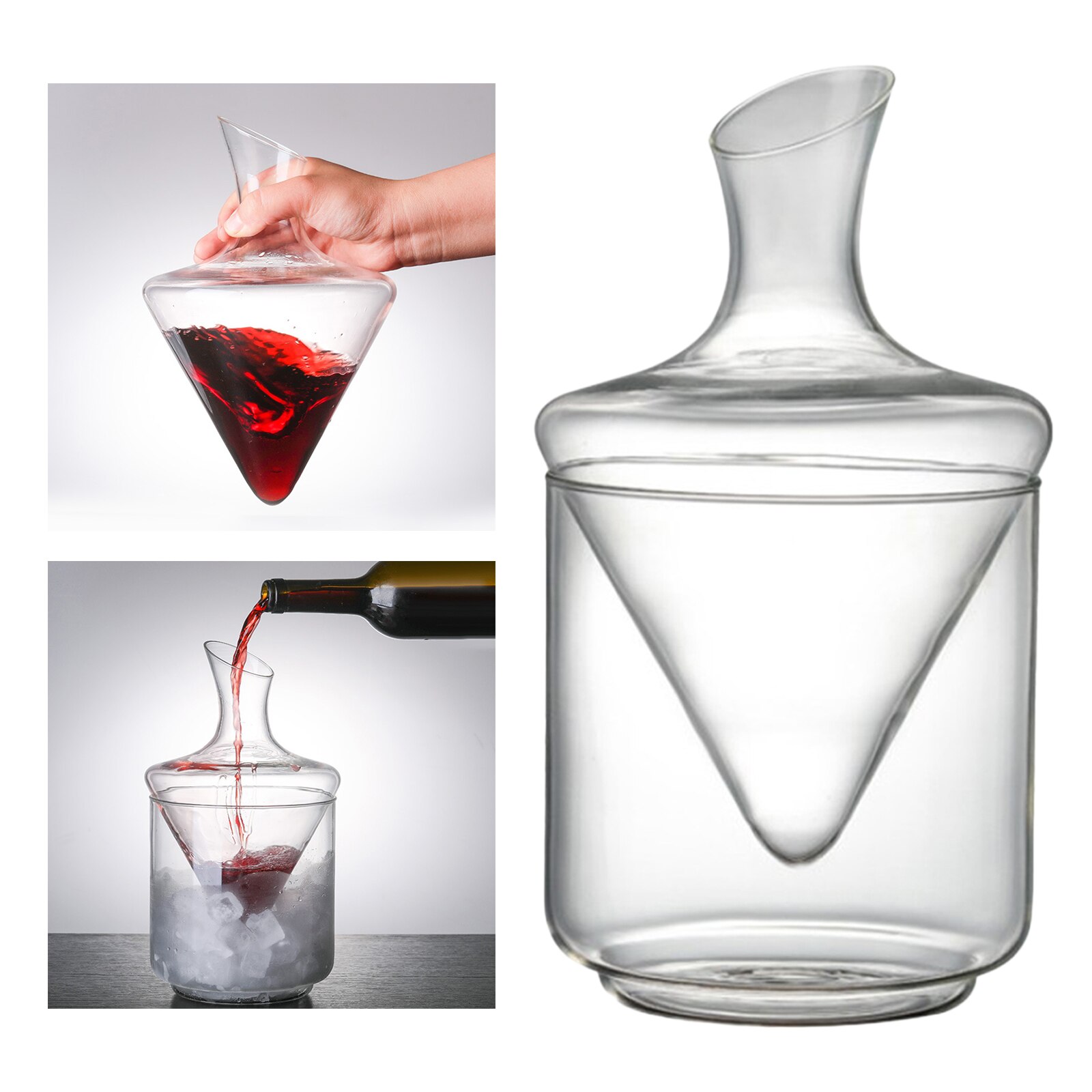901-1000ml Glass Wine Decanter Crystal Glass Decanter Great for Family and Friend