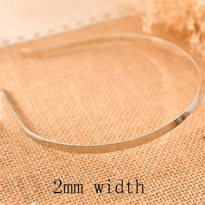 5pcs 2/4/6/8/10mm Stainless Steel Dull Silver Color Plain Blank Flat Hair Band Headband DIY Hair Jewelry Accessories Crafts