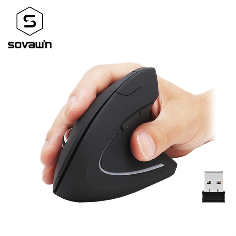 Sovawin Wireless Mouse 800 1200 1600 DPI Optical Mice Vertical Ergonomic Wrist Healing Mouse For Desktop Computer PC Game Mice
