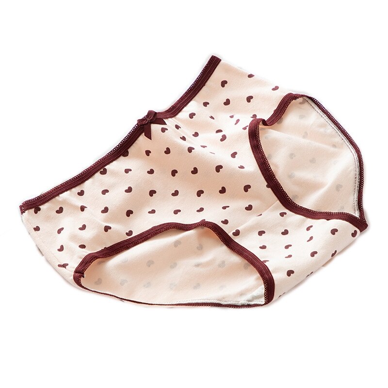 5 pz/lotto mutandine taglie forti biancheria intima per ragazze slip in cotone carino amore mutandine rosse Lingeries studenti mutande mutandine femminili