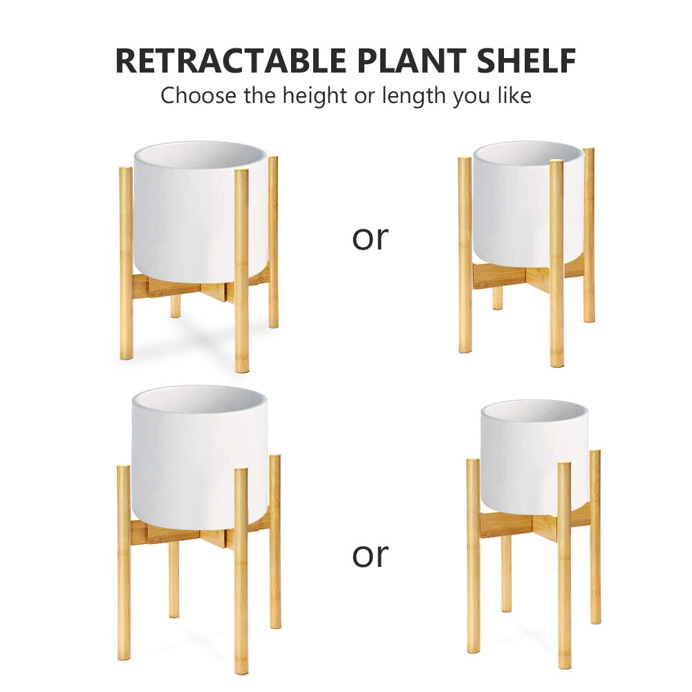 Wood Planter Holder Adjustable Wooden Flower Pot Holder Decoration Flower Succulent Greenery Plant Stand Indoor Bonsai Shelf