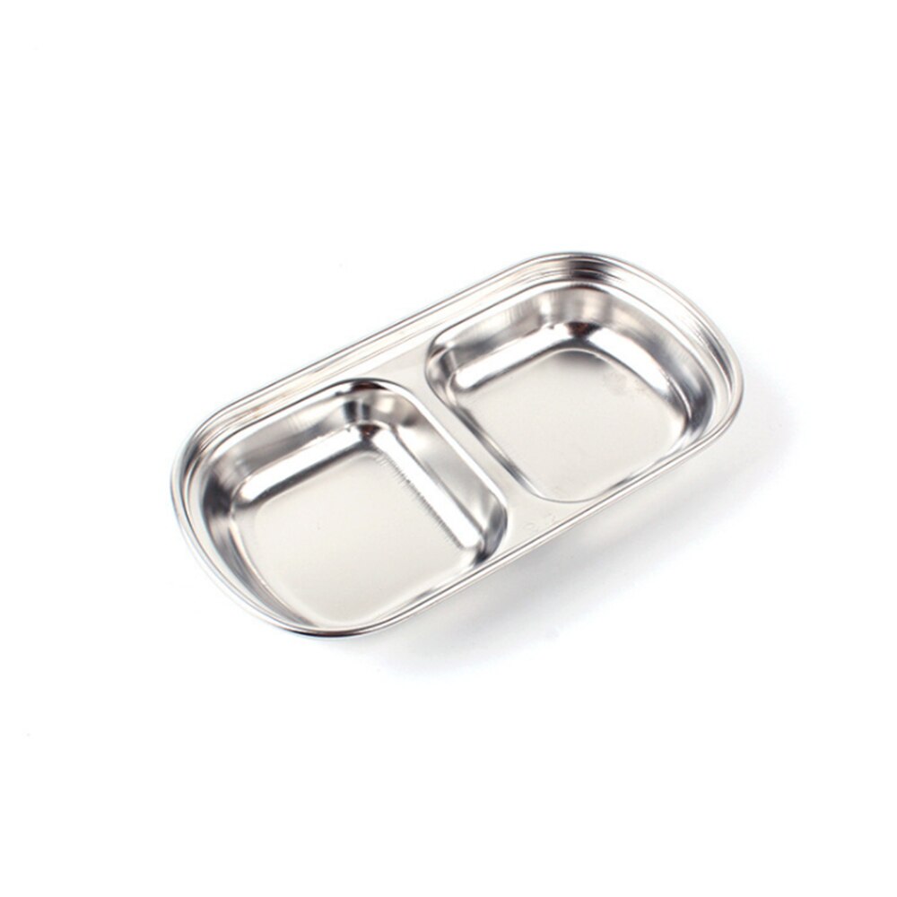 Stainless steel outdoor barbecue dipping dish multi-grid seasoning dish dipping sauce soy sauce vinegar dish