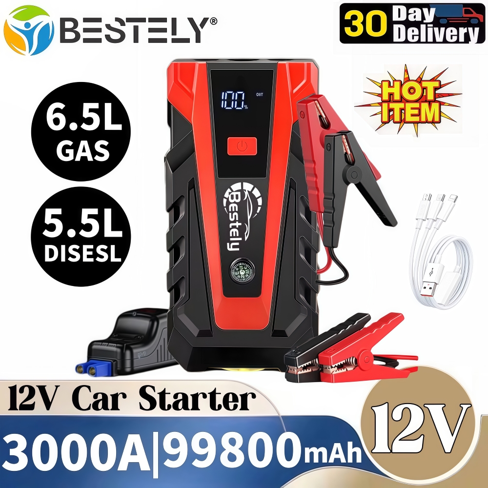 Neue 12V 99800mAh 3000A Auto Starthilfe Auto Batterie Starter Tragbare Power Bank 12V Start Gerät Booster benzin Diesel Auto