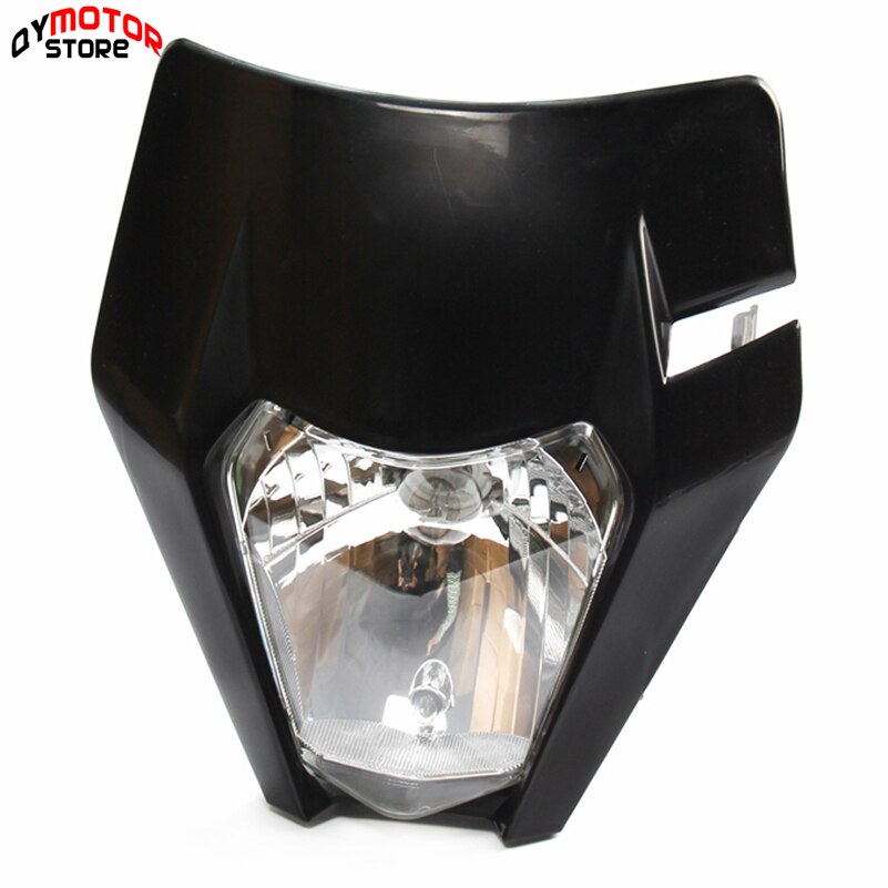 Motorrad Scheinwerfer Scheinwerfer Kopf Licht Lampe Für KTM EXC SX SXS EXCF XCW 65 125 150 200 250 300 350 450 500 525: Schwarz