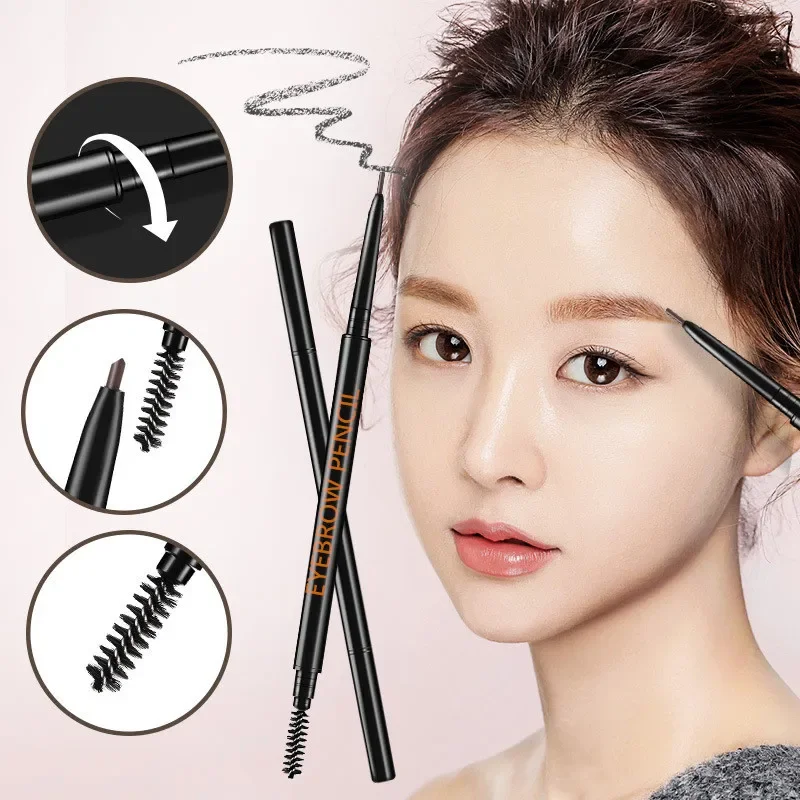 1,5 mm feiner Augenbrauenstift mit Doppelkopf-Automatikrotation, einzeiliger Augenbrauenstift, wasserfest und make-up-freiem Make-up-Stift