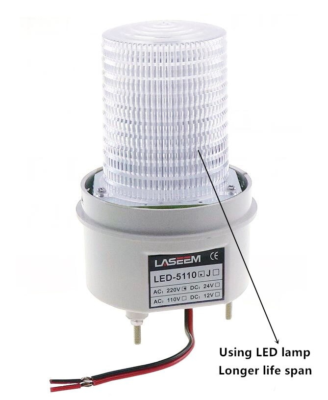 Rotación de rotary LED estroboscópico Luz de alarma luz sirena amarillo Azul Rojo verde luz de advertencia LED No voz 12V 24V 110V 220V
