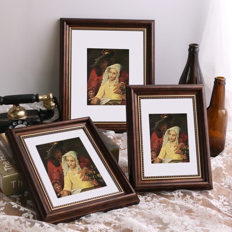 Amerikaanse retro fotolijst olieverfschilderij fotolijst 3 kleuren delicate harslijst  a4 kunst wanddecoratie woondecoratie