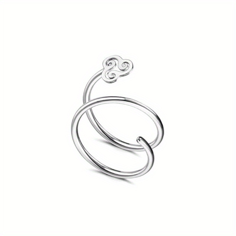 Drperfect 20G Acero inoxidable doble nariz aro espiral Luna estrella mariposa serpiente pendientes de aro retorcidos para mujer: Chapado en zinc azul