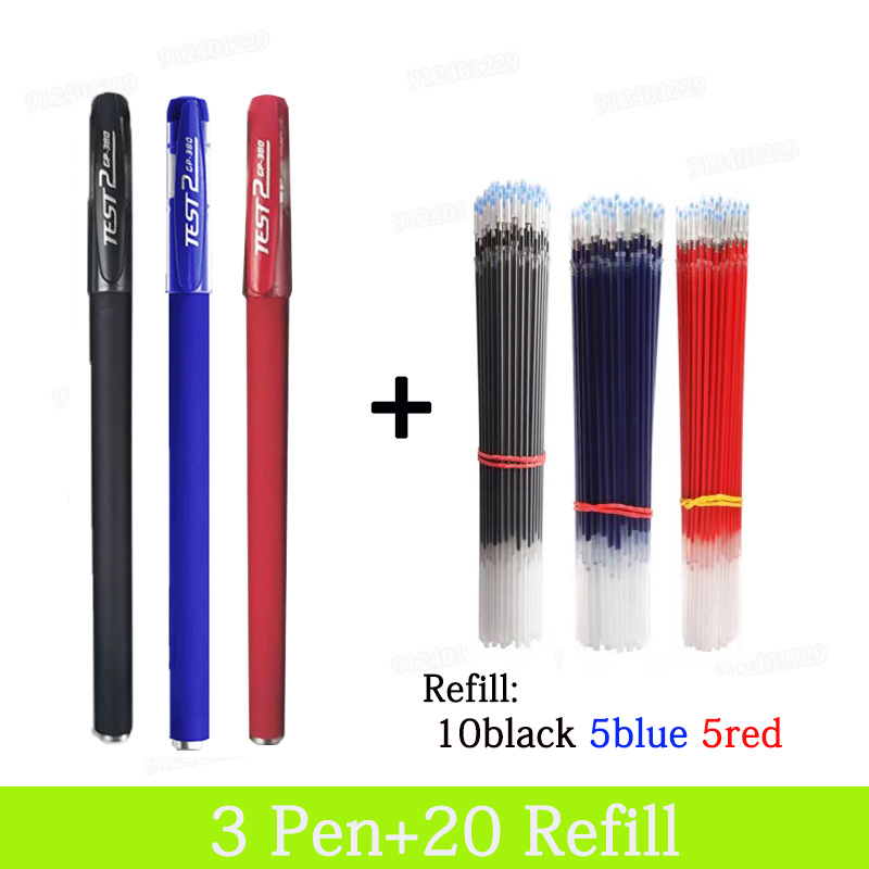 Lot Black Red Blue Signature Neutral Pen Rod Business Office Write Student Stationery Exam Replaceable Refill Ball-Point Pen