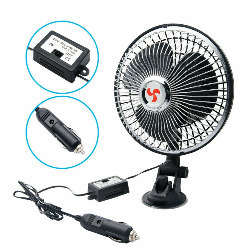 12V/24V 6" Powerful Lorry Truck VAN Fan with Speed Control All-Round VAN Cooling