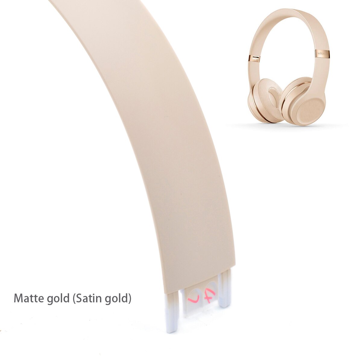 Defean 14 Color Replacement Headband Head Band plastic hoops For Beats solo3 solo 3.0 wired / solo3 wireless Headphone: Matte gold
