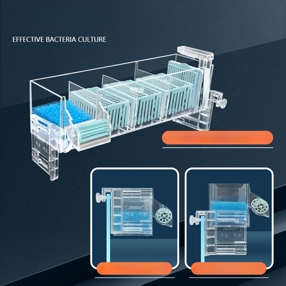 Aquarium Wall-Mounted Waterfall Filter Roller, ,Circulating Oxygen genation,Multi-Layer Fish Tank Top Filter
