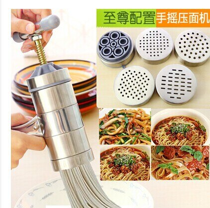Stainless Steel Home Manual Noodle Maker Mini Handmade Noodle Pasta Machine Hand-Cranking Press Surface Unit Noodle Press