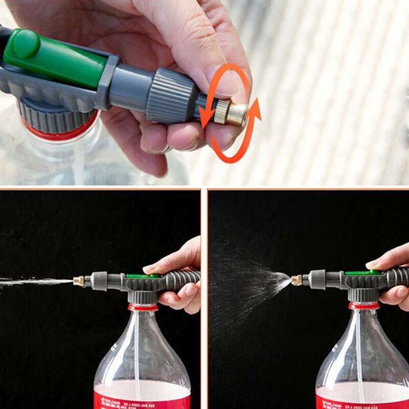 Bærbar højtryksluftpumpe manuel sprøjte justerbar drikkeflaske sprayhoveddyse havevandingsværktøj