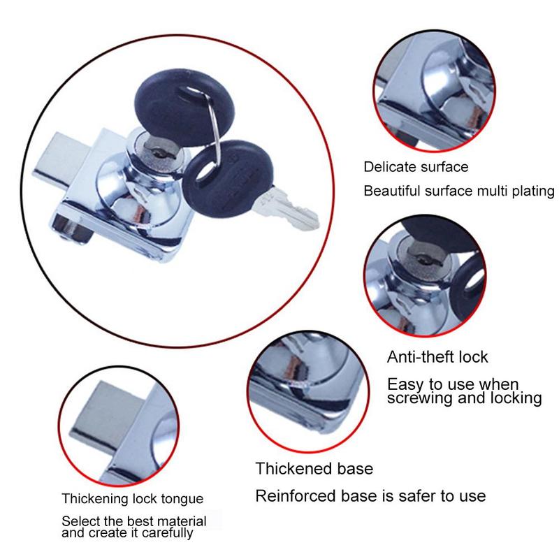 De bedste 'zink legering lås glas udstillingsskab udstillingslåse bore glas nej med dør til 5-8mm z1 v 0