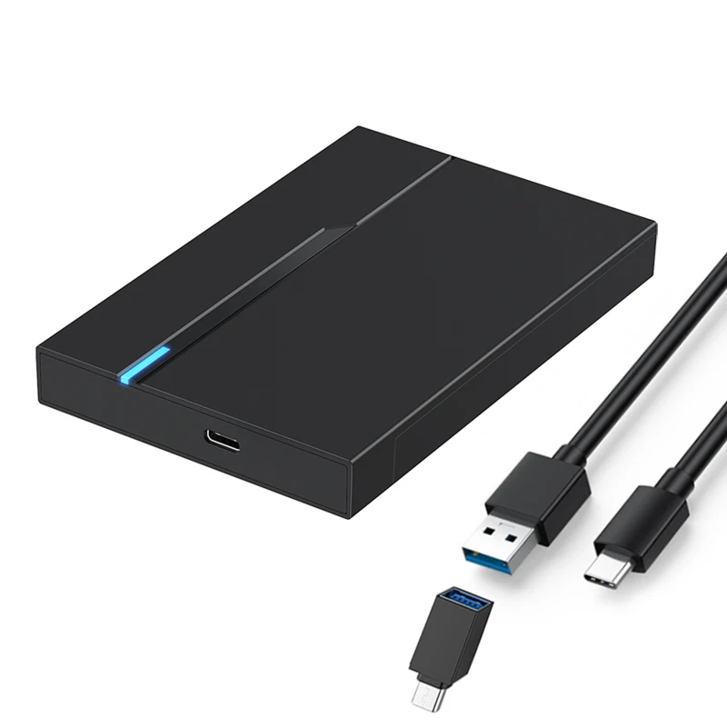 Boîtier de disque dur externe pour ordinateur portable, USB 3.0, 2.5 pouces, support 6Gbps, mobile, SSD, SATA: Rouge