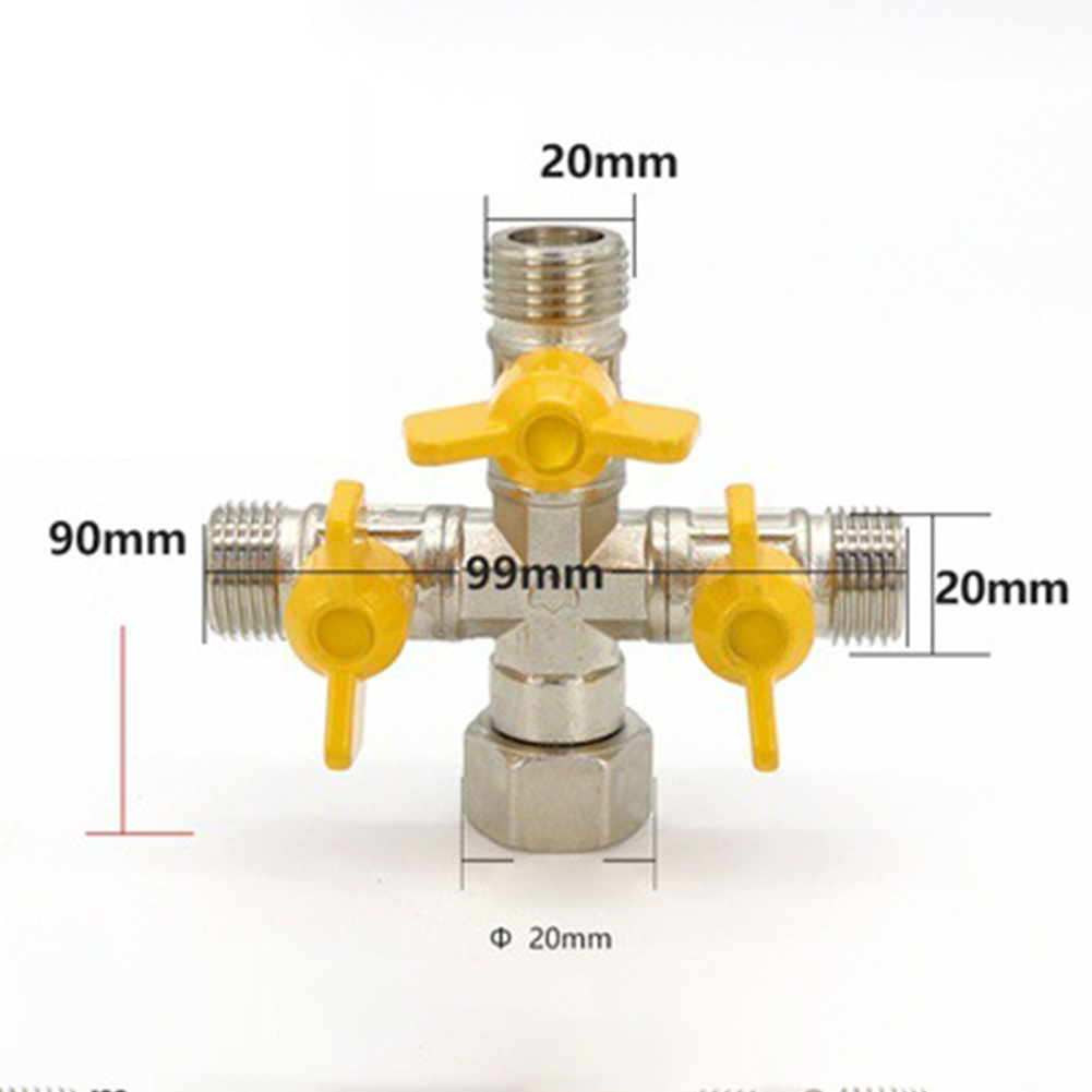 Gasklep Connector Klep Voor Inlaat Slang Multifunctionele Verdeler Dubbele Schakelaar Bal Voor 2 Of 3 Aansluitingen: Rood