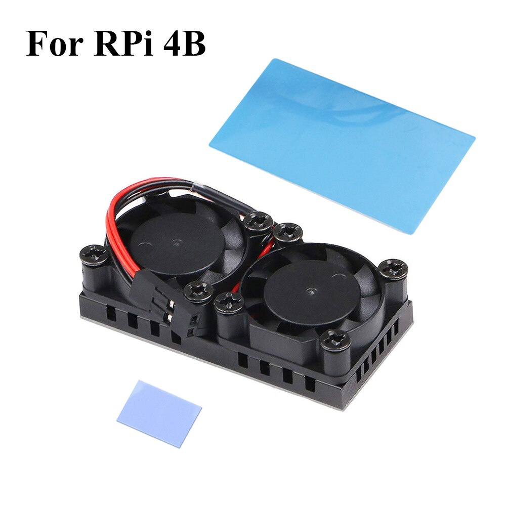 Raspberry Pi 4 Model B Dual Fan with Heat Sink Ultimate Double Cooling Fans Passive Cooler for Raspberry Pi 4B for RPI 3B+: for RPi 4B