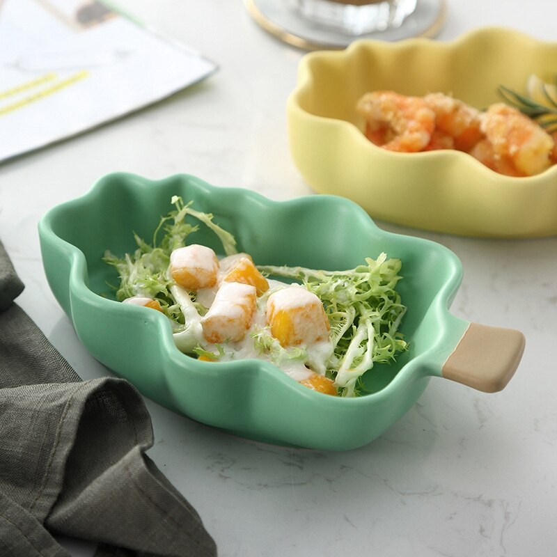 Eenvoudige Stijl Leuke Boom Keramiek Salade Fruitschaal Woondecoratie Servies Fruitschaal/Snack Plaat Keuken Accessoires