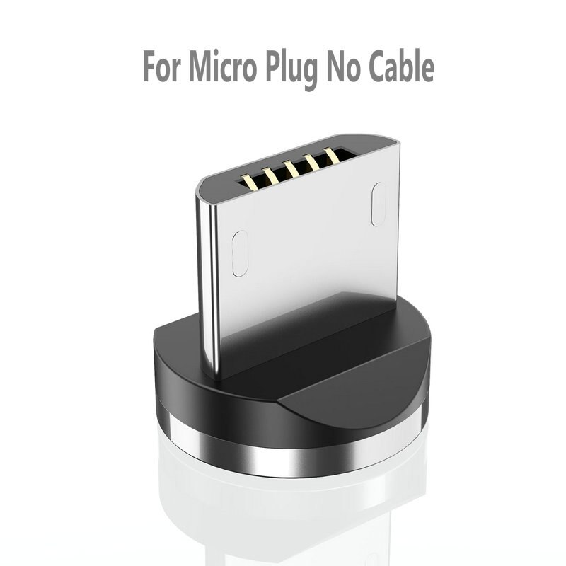 CaseMe-Cable magnético tipo C micro USB para iPhone, Cable LED de carga rápida de 1M, cargador magnético tipo C, conector de teléfono: For Micro Plug