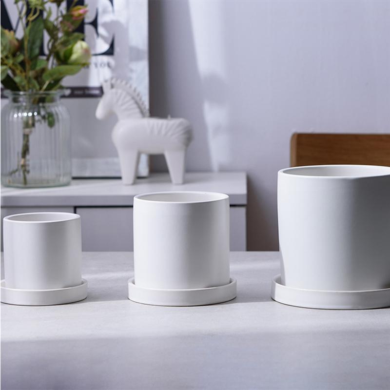 1 set mini keramische potten kleine vlezige potten bloempotten tuindecoraties buitendecoratie met bord voor thuis tuin