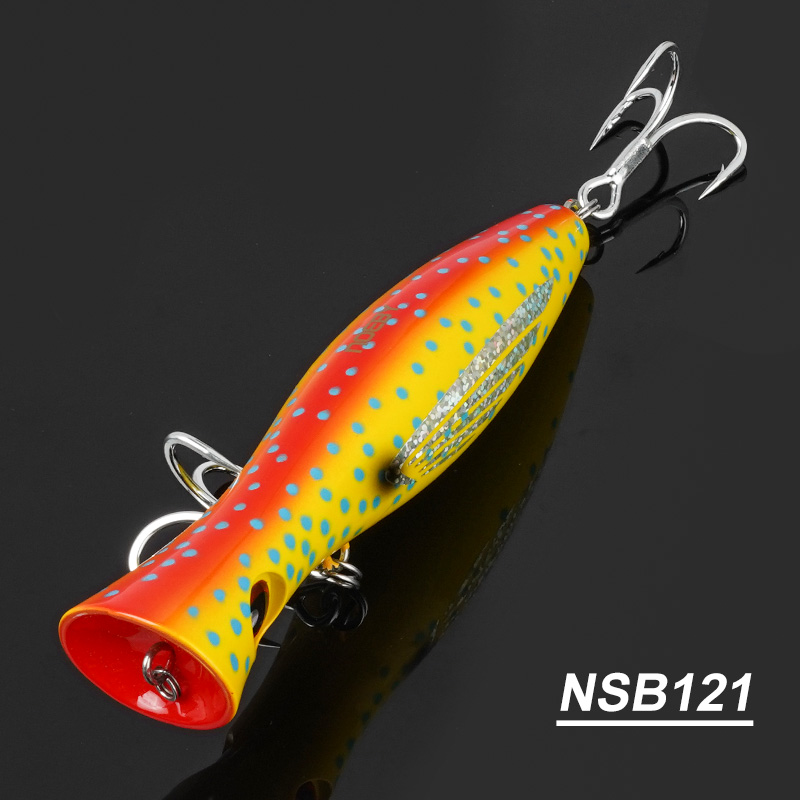 Señuelos de pesca Noeby Popper, 12cm, 43g, 16cm, 78g, 20cm, 150g, Wobbler flotante de agua salada, cebo duro Artificial para señuelo de pesca GT: 40 mm / YELLOW