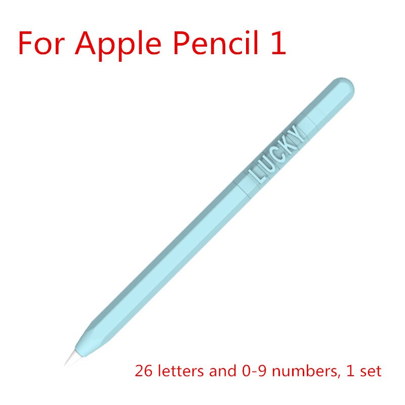 Bonito estuche para lápices de silicona de Color caramelo para Apple Pencil 2/1 para iPad Tablet Touch Pen divertido DIY funda protectora con número de letras: WS265-1-6