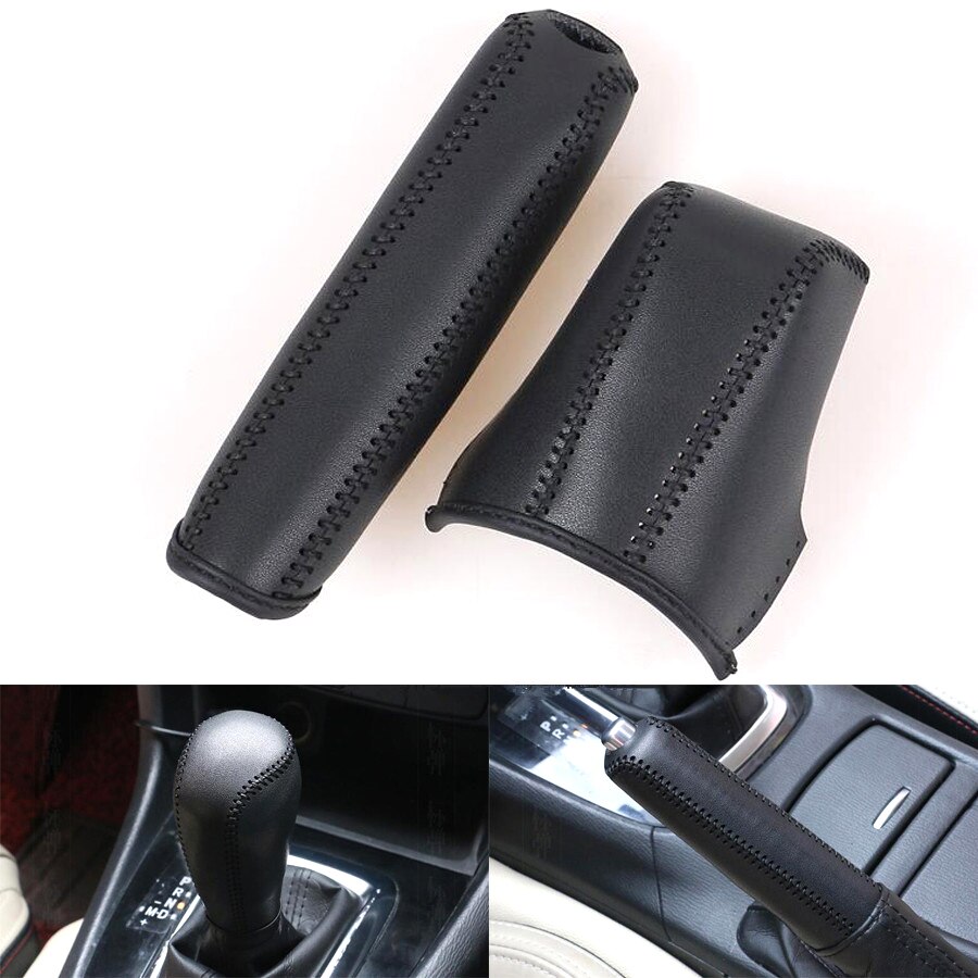 Car Interior Leather Gear Shift Knob Cover Handbrake Sleeve Collars For Mazda 3 Axela Atenza CX-5 CX-4 CX-3 Car-covers