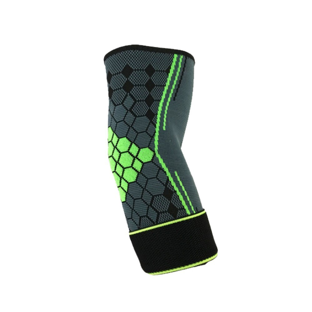 WorthWhile 1PC Sports Elbow Support Pad Pressurization Men Basketball Volleyball Fitness Gear Adjustable Elastic Brace Protector: 1 Piece Green / S